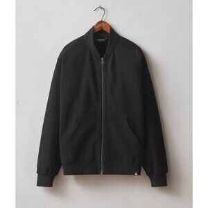 American Giant Jacket Mens Large Black Bomber Full Zip Heavyweight Pockets NEW